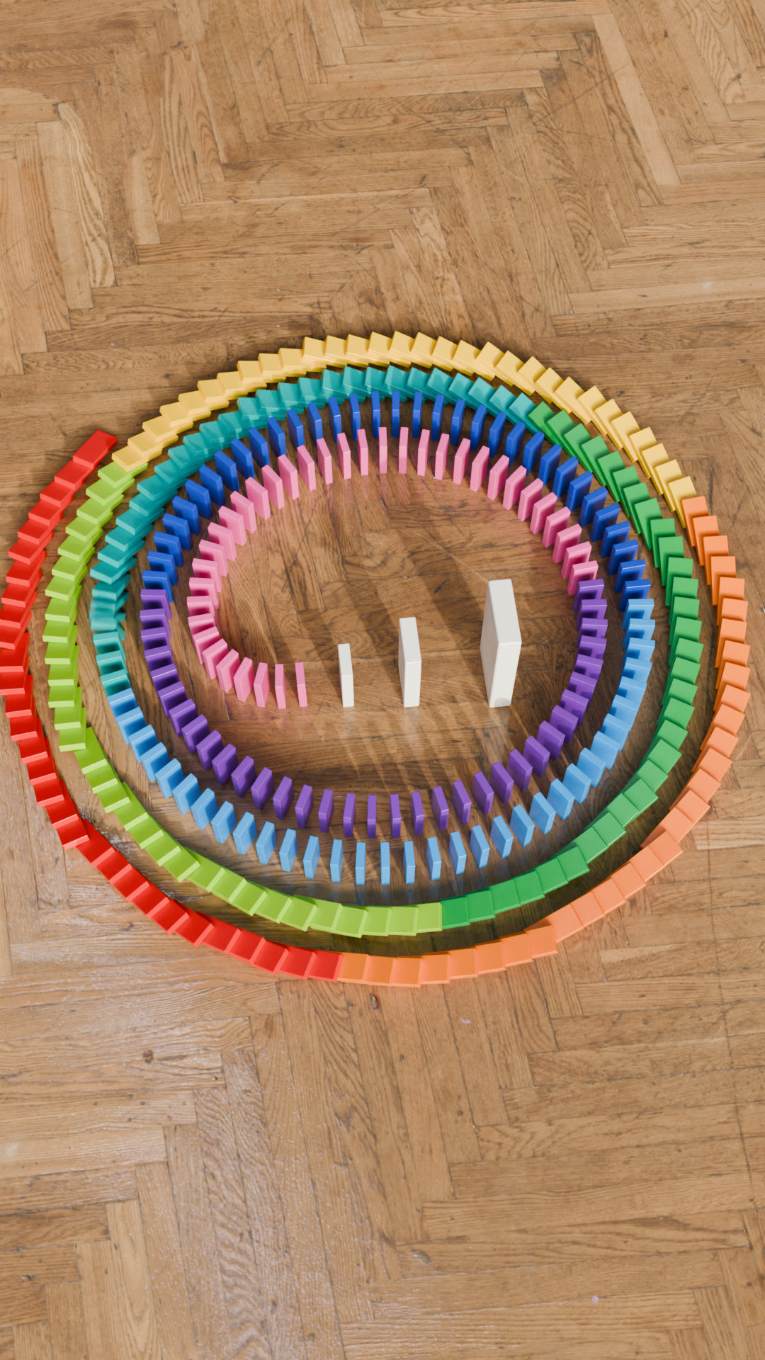 Domino Spiral: overhead